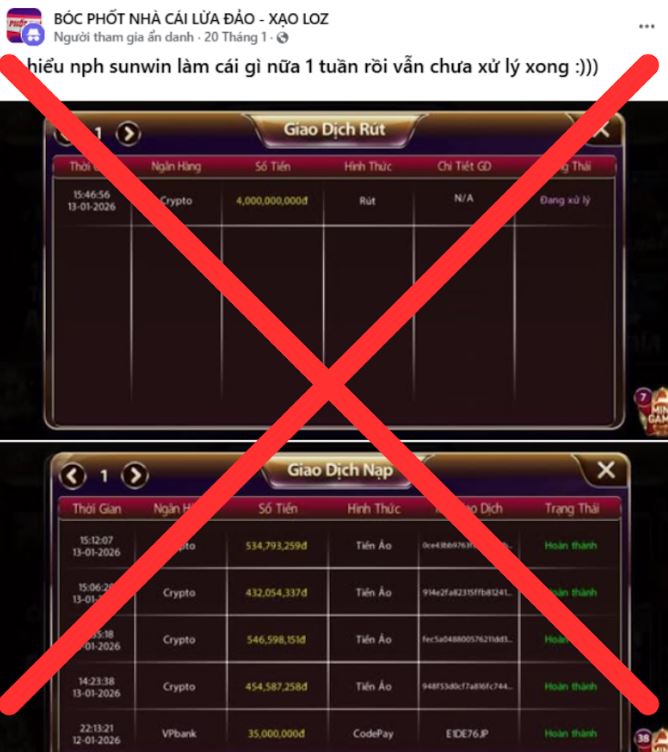 1. Phân tích "Phốt" Sunwin giam 4 tỷ đồng suốt 1 tuần